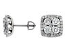 ESTATE LARGE 2.0CT DIAMOND 14K WHITE GOLD SQUARE CLUSTER CREW BACK STUD EARRINGS