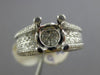 ESTATE LARGE 1.65CT DIAMOND 14K WHITE GOLD 3D CLASSIC SEMI MOUNT ENGAGEMENT RING