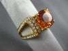 ESTATE LARGE 5.77CT DIAMOND & AAA PEACH MORGANITE 14K WHITE GOLD ENGAGEMENT RING