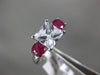 ESTATE 2.49CT DIAMOND & AAA RUBY 14KT WHITE GOLD 3D THREE STONE ENGAGEMENT RING