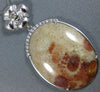 ESTATE LARGE 26.30CT DIAMOND & AAA CORAL 14KT WHITE GOLD 3D OVAL FLOWER PENDANT