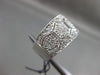 ESTATE WIDE .62CT ROUND DIAMOND 14KT WHITE GOLD 3D MULTI HEXAGON RING 11mm WIDE