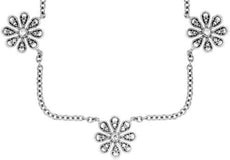 ESTATE .90CT DIAMOND 14KT WHITE GOLD FLOWER BY THE YARD SNOWFLAKE NECKLACE