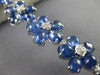 ESTATE EXTRA LARGE 55.15CT DIAMOND & AAA SAPPHIRE 18K WHITE GOLD FLOWER BRACELET