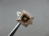 ESTATE WIDE 1.62CT MULTI GEM 14KT ROSE GOLD ROUND & SQUARE HALO ENGAGEMENT RING