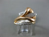 ESTATE .25CT ROUND DIAMOND 14KT ROSE GOLD 3D MATTE TULIP FLOWER LOVE FUN RING