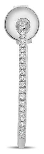 ESTATE .14CT DIAMOND 14KT WHITE GOLD 3D CLASSIC ROUND OPEN HOOP EARRINGS