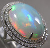 EXTRA LARGE 11.41CT DIAMOND & AAA AUSTRALIAN OPAL 14KT WHITE GOLD OVAL HALO RING