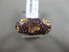 ESTATE 1.69CT DIAMOND & PINK SAPPHIRE 18KT 2 TONE GOLD 3D MULTI HEART LOVE RING