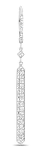 ESTATE .45CT DIAMOND 14KT WHITE GOLD 3D GEOMETRIC CHANDELIER HANGING EARRINGS