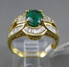 ESTATE 2.16CT DIAMOND & AAA EMERALD 18KT YELLOW GOLD 3D OVAL ENGAGEMENT RING