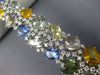 ESTATE LARGE 66.90CT DIAMOND & AAA MULTI GEM 18KT WHITE GOLD 3D TENNIS BRACELET