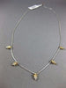 ESTATE .25CT DIAMOND 14KT 2 TONE GOLD MULTI FLOWER BY THE YARD HANGING NECKLACE