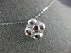 ESTATE .18CT DIAMOND & AAA RUBY 14KT WHITE GOLD 3D FLOWER SQUARE FUN PENDANT