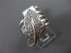 ANTIQUE WIDE .60CT DIAMOND 14KT WHITE GOLD 3D CLASSIC PAVE LEAF COIL RING #16809