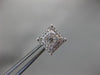 ESTATE .37CT DIAMOND 14KT WHITE GOLD CLASSIC SQUARE FLOWER CLUSTER STUD EARRINGS