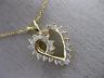 ESTATE .40CT ROUND DIAMOND 14KT YELLOW GOLD 3D CLASSIC OPEN HEART PENDANT 12232