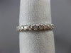 ANTIQUE .72CT ROUND OLD MINE DIAMOND 18KT WHITE GOLD SQUARE ETERNITY RING #11514