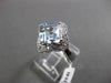 ESTATE LARGE 2.28CTW DIAMOND & AAA AQUAMARINE 14KT WHITE GOLD STAR FLORAL RING