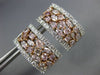 ESTATE LARGE 3.63CT WHITE & PINK DIAMOND 18KT WHITE & ROSE GOLD CLIP ON EARRINGS