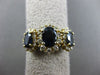 ESTATE 2.6CT DIAMOND & AAA SAPPHIRE 14K YELLOW GOLD OVAL 3 STONE ENGAGEMENT RING