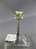 ESTATE 2.19CT DIAMOND & AAA YELLOW SAPPHIRE 14KT WHITE GOLD 3D ENGAGEMENT RING