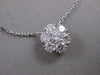 ESTATE 1.96CTW DIAMOND 14KT WHITE GOLD FLOWER CLUSTER BY THE YARD NECKLACE #2554