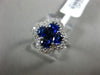 ESTATE 1.38CT DIAMOND & AAA SAPPHIRE 18KT WHITE GOLD 3D SQUARE FLOWER LOVE RING