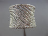 ESTATE LARGE 1.21CT DIAMOND 14K WHITE GOLD 3D MULTI WAVE SEMI ETERNITY LOVE RING