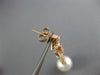 ESTATE LONG .76CT DIAMOND & AAA SOUTH SEA PEARL 18KT ROSE GOLD HANGING EARRINGS