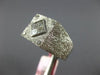 ESTATE LARGE .60CT DIAMOND 18KT WHITE GOLD ROUND & PRINCESS INVISIBLE MENS RING