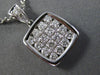 ESTATE .71CT DIAMOND 18KT WHITE GOLD CLASSIC ETOILE SQUARE PAVE FLOATING PENDANT