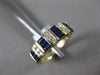 ESTATE 1.24CT DIAMOND & AAA SAPPHIRE 14KT YELLOW GOLD THREE ROW ANNIVERSARY RING