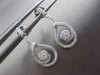ANTIQUE .25CT DIAMOND 14KT WHITE GOLD FLOATING SWIRL DROP HANGING EARRINGS