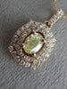 ESTATE 1.29CT WHITE & FANCY YELLOW DIAMOND 18KT ROSE GOLD 3D DOUBLE HALO PENDANT