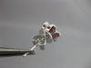 ESTATE LARGE 1.42CT DIAMOND & AAA RUBY 18KT WHITE GOLD 3D FILIGREE STUD EARRINGS
