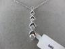 ESTATE .50CT DIAMOND 14K WHITE GOLD 5 STONE JOURNEY GRADUATING ELONGATED PENDANT