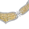 ESTATE EXTRA LARGE 32CT WHITE & FANCY YELLOW DIAMOND 18K 2 TONE GOLD 3D NECKLACE
