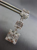 ESTATE LARGE 1.73CT DIAMOND 18KT WHITE GOLD 3D INVISIBLE STUD HANGING EARRINGS