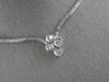 ESTATE 1.30CT DIAMOND 18KT WHITE GOLD CLUSTER 4 STONE BEZEL LOVE NECKLACE #9315