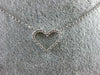 ESTATE SMALL .17CT DIAMOND 14KT WHITE GOLD 3D CLASSIC OPEN HEART LOVE NECKLACE