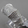 ESTATE WIDE 1.54CT DIAMOND PAVE 18KT WHITE GOLD FANCY 3D BAMBOO RING STUNNING!!!