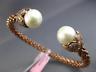 ESTATE WIDE 1.20CT DIAMOND 14KT ROSE GOLD 3D FLOWER FLEXIBLE BANGLE BRACELET