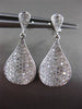 ESTATE LARGE .74CT ROUND DIAMOND 14K WHITE GOLD 3D PEAR FLOATING DROP EARRINGS