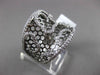 ANTIQUE LARGE .61CT DIAMOND 18KT BLACK & WHITE GOLD 3D FLOATING FLORAL MESH RING