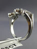 ANTIQUE WIDE .65CT ROUND & MARQUISE DIAMOND 14K WHITE GOLD 3D FLORAL RING #21178