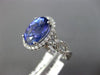 ESTATE LARGE 6.20CT DIAMOND & AAA TANZANITE 14KT WHITE GOLD HALO ENGAGEMENT RING