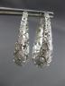 ESTATE LARGE & WIDE .50CT DIAMOND 14KT WHITE GOLD FILIGREE HOOP HANGING EARRINGS