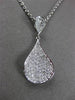 ESTATE LARGE .45CT DIAMOND 14KT WHITE GOLD 3D PEAR FLOATING DROP PENDANT & CHAIN