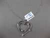 ESTATE LARGE .28CT DIAMOND 14KT WHITE GOLD DOUBLE HEART ETOILE FLOATING PENDANT